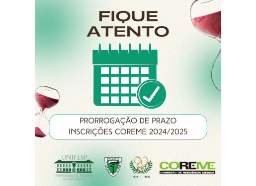 Prorrogação de prazo de inscrições Coreme 2024/2025